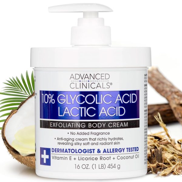 Advanced Clinical 10% Glycolic + Lactic Acid Exfoliating Body Cream