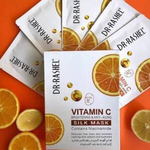 Dr Rashel Vitamin C Brightening & Anti Aging Silk Mask- (Pack of 5 Mask)