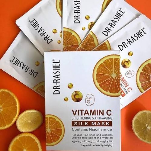 Dr Rashel Vitamin C Brightening & Anti Aging Silk Mask- (Pack of 5 Mask)