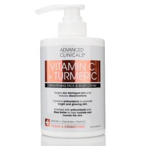 Advanced Clinicals VitaminC + Tumeric Brightening Cream (444ml)